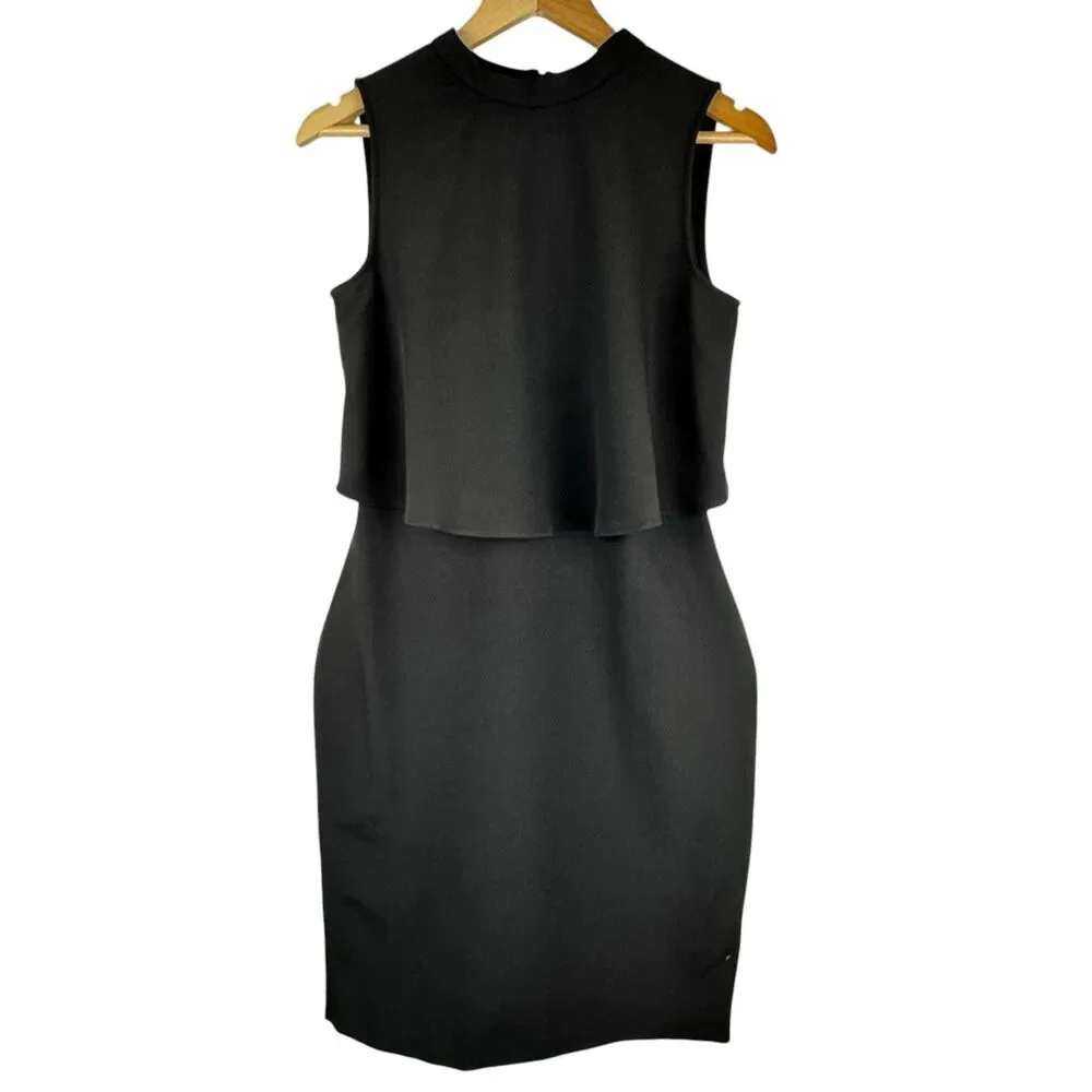 Jones New York‎ Sleeveless Sheath Dress Sz 6 Black Stretch Business Career